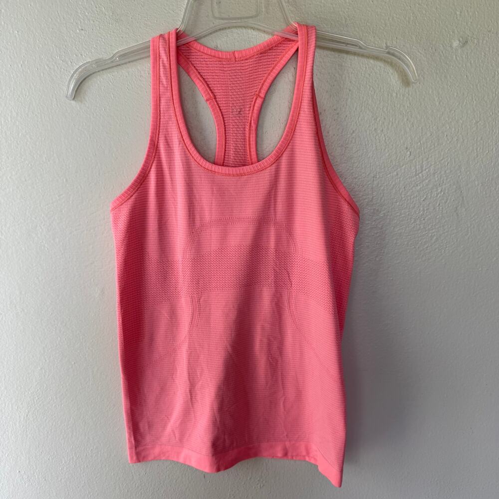Lululemon Swiftly Tech Racerback, coral-pink shade seamless size 8 - Picture 6 of 9